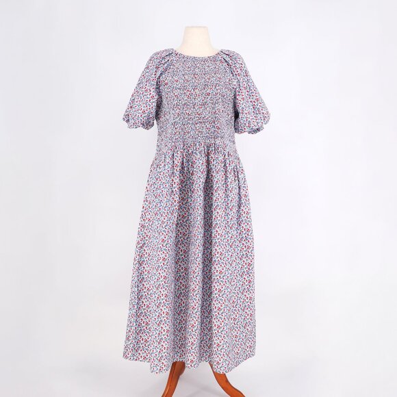 NWT J.CREW Meadow Dress in Poppy Cotton Poplin Midi Floral Puff Sleeve  Size XXL - Picture 2 of 9